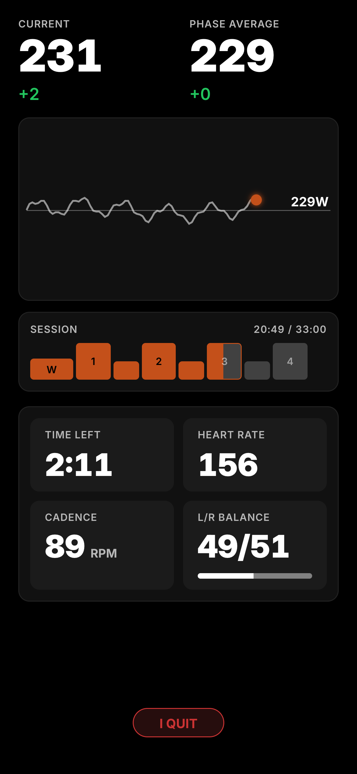 GOVO2 app screen preview showing intervals live metrics
